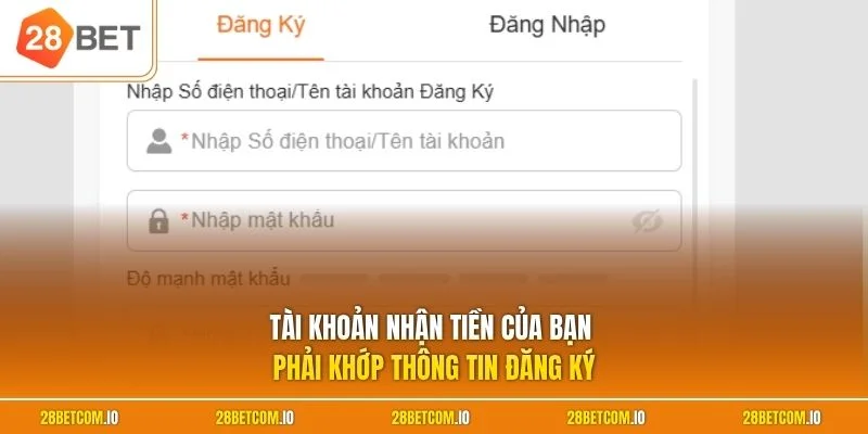 Home 29 Tài khoản nhận tiền của bạn phải khớp thông tin đăng ký
